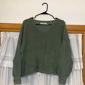 Sage green crop top sweater